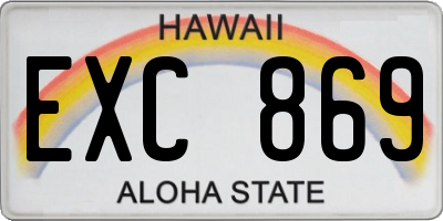 HI license plate EXC869