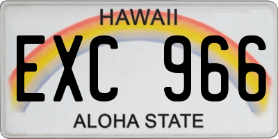 HI license plate EXC966