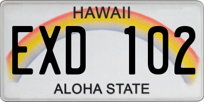 HI license plate EXD102
