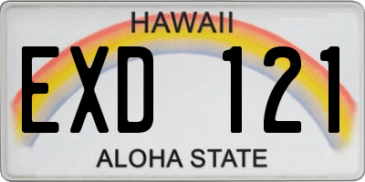 HI license plate EXD121