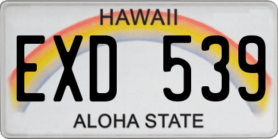 HI license plate EXD539
