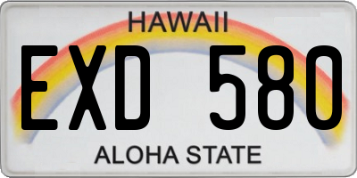 HI license plate EXD580