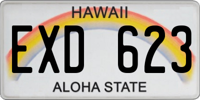 HI license plate EXD623