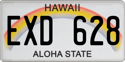HI license plate EXD628