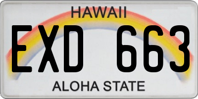 HI license plate EXD663