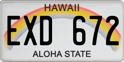 HI license plate EXD672
