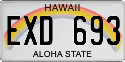 HI license plate EXD693