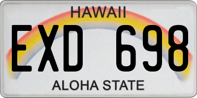 HI license plate EXD698