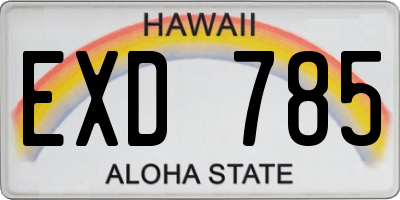 HI license plate EXD785