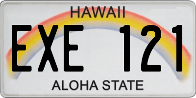 HI license plate EXE121