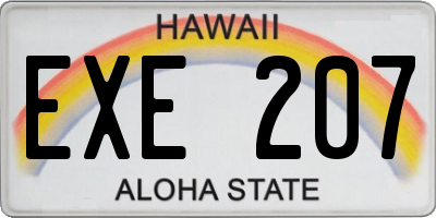 HI license plate EXE207