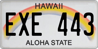 HI license plate EXE443