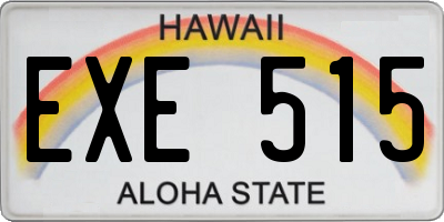 HI license plate EXE515