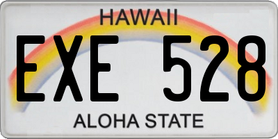 HI license plate EXE528