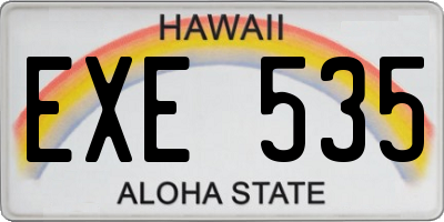 HI license plate EXE535