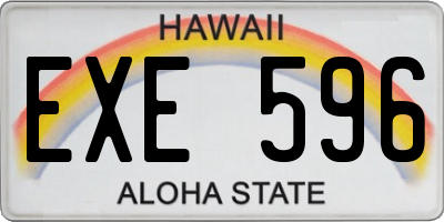 HI license plate EXE596