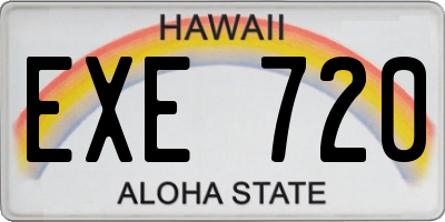 HI license plate EXE720