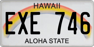HI license plate EXE746
