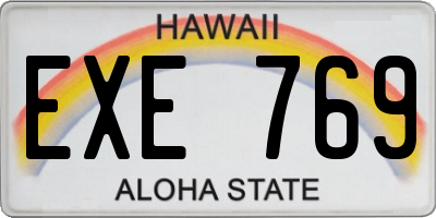 HI license plate EXE769