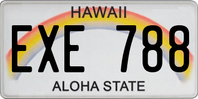 HI license plate EXE788