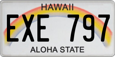 HI license plate EXE797