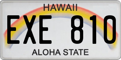 HI license plate EXE810