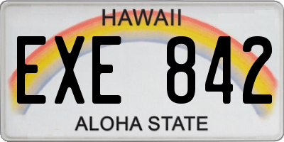 HI license plate EXE842