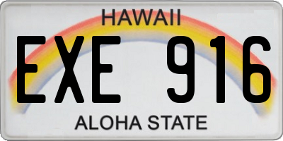 HI license plate EXE916