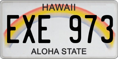 HI license plate EXE973