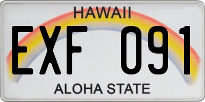 HI license plate EXF091