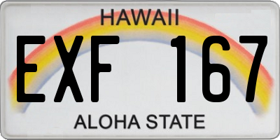 HI license plate EXF167