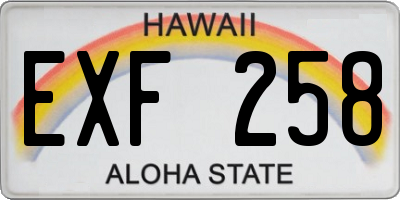 HI license plate EXF258