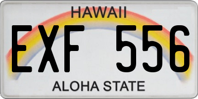 HI license plate EXF556
