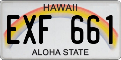 HI license plate EXF661