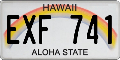 HI license plate EXF741