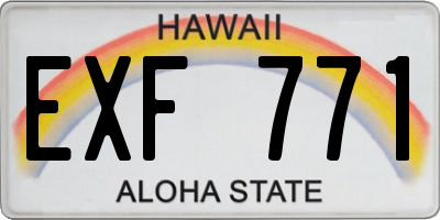 HI license plate EXF771
