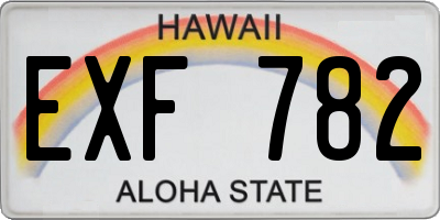 HI license plate EXF782