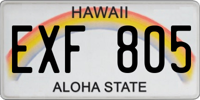 HI license plate EXF805