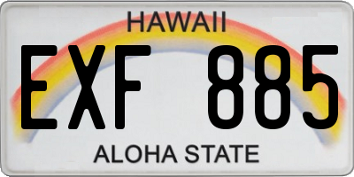 HI license plate EXF885