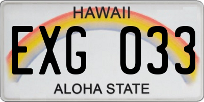 HI license plate EXG033