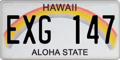 HI license plate EXG147