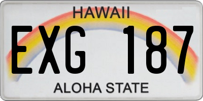 HI license plate EXG187
