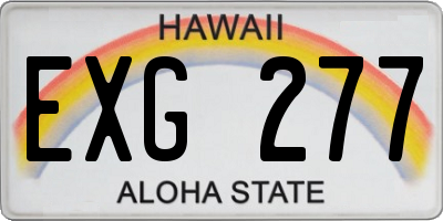 HI license plate EXG277