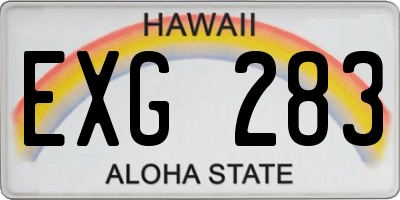 HI license plate EXG283