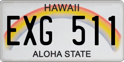 HI license plate EXG511