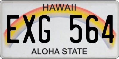 HI license plate EXG564