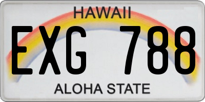 HI license plate EXG788