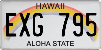 HI license plate EXG795