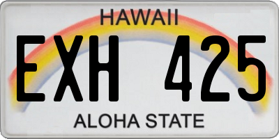 HI license plate EXH425