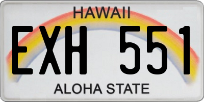 HI license plate EXH551